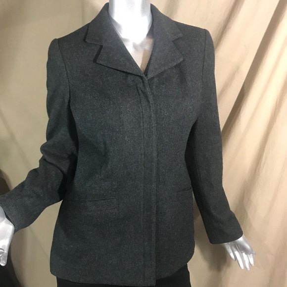 Hillard & Hanson Women's Size 6 Small Wool Blend Jacket Lined Grey Career Profes - Picture 10 of 16